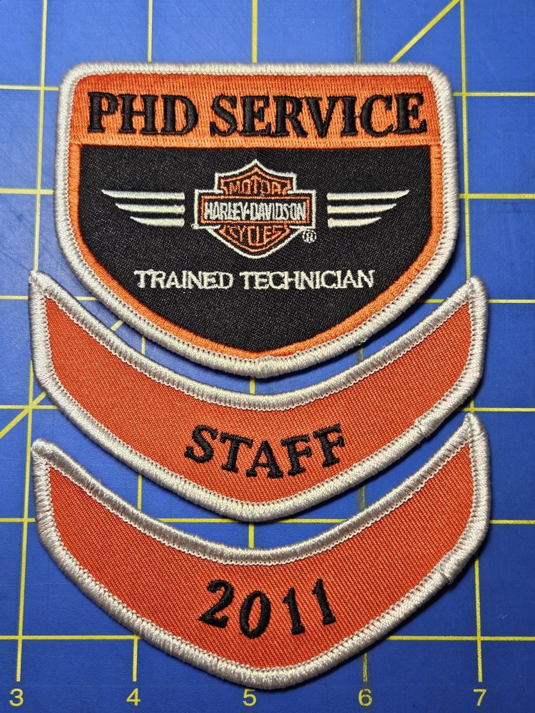 Harley Davidson Motorcycle PHD Service Trained Technician Staff 2011 Patch Set