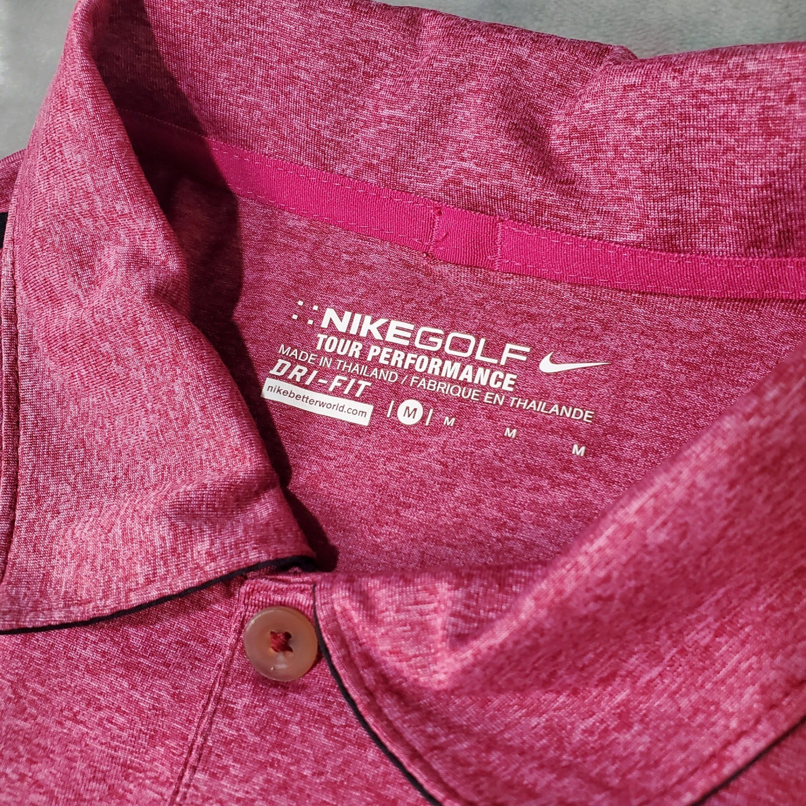 Nike Golf Tour Performance Dri-FIT Polo Shirt Mens Medium Red