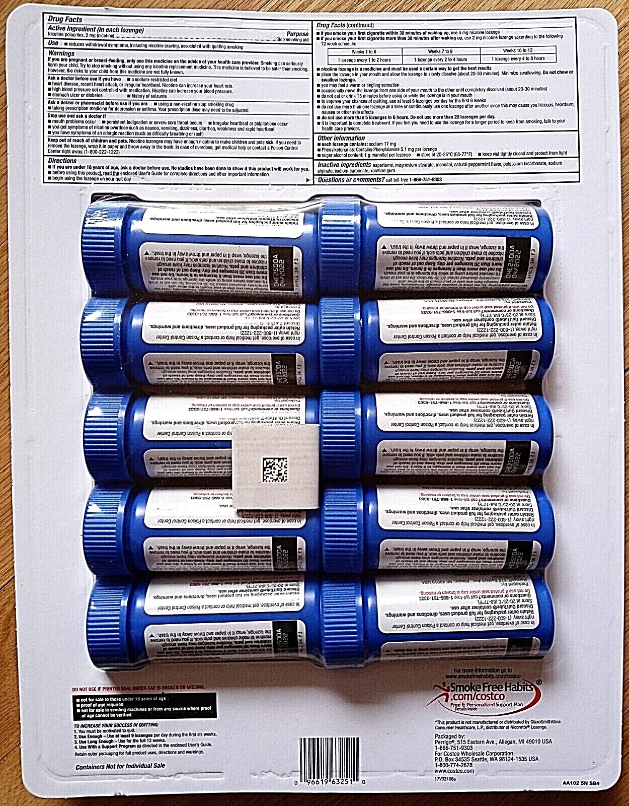 Kirkland Quit 2 mg Lozenge 270 Pieces Nicotine Polacrilex Stop Smoking Aid 01/26