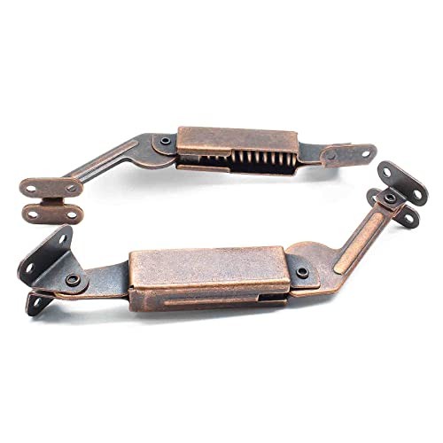 Spring Lid Hinge Left Right Down Support for Sofa, Box, Cabinet - Red Bronze