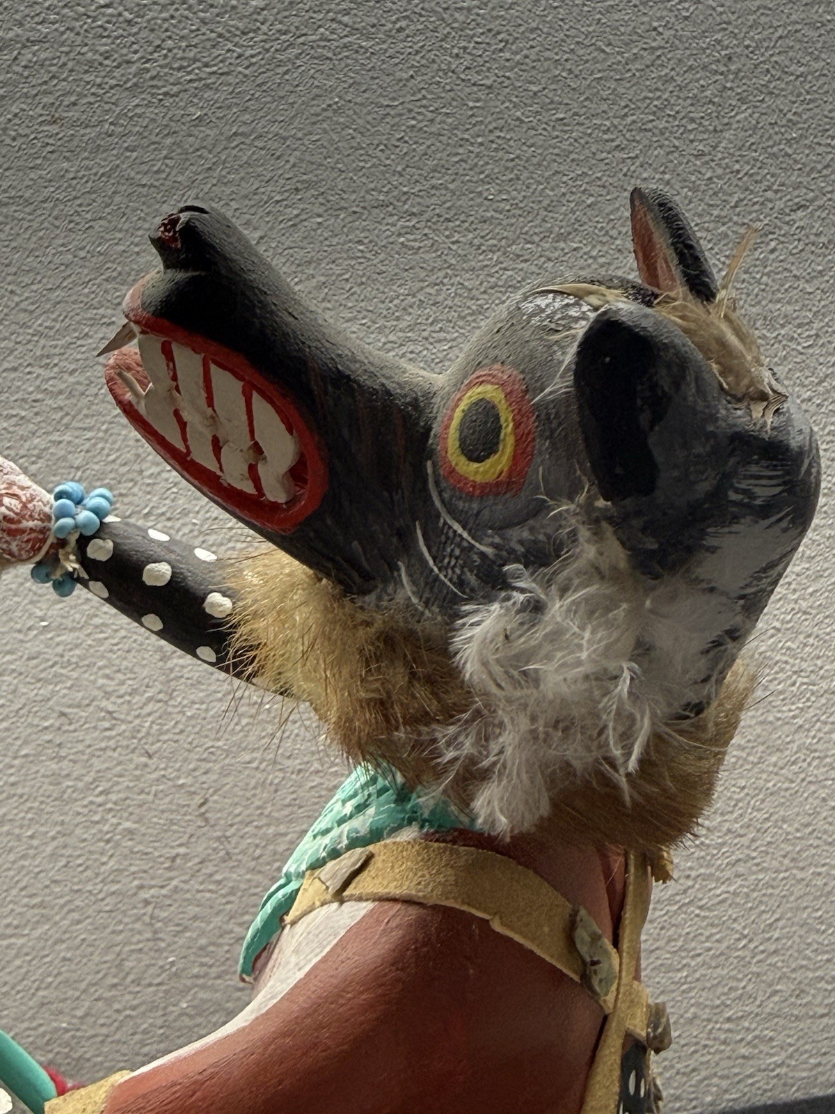 Vintage Kachina Doll Wolf Shaman 14 Inch Signed Al. Silas Jr.