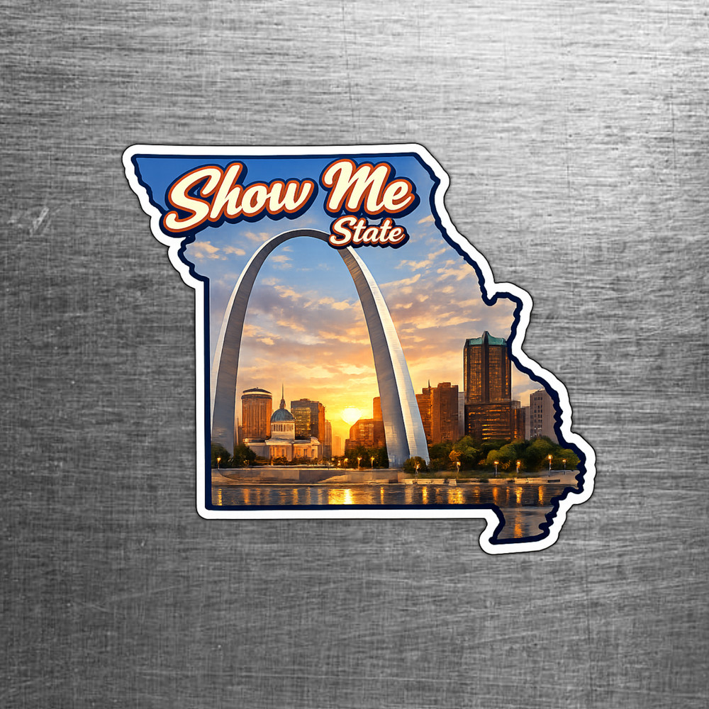 Missouri Custom State Sticker "Show Me State" Gateway Arch