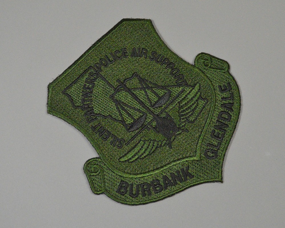 Burbank Glendale Police Air Support Subdued Patch ++ Mint CA