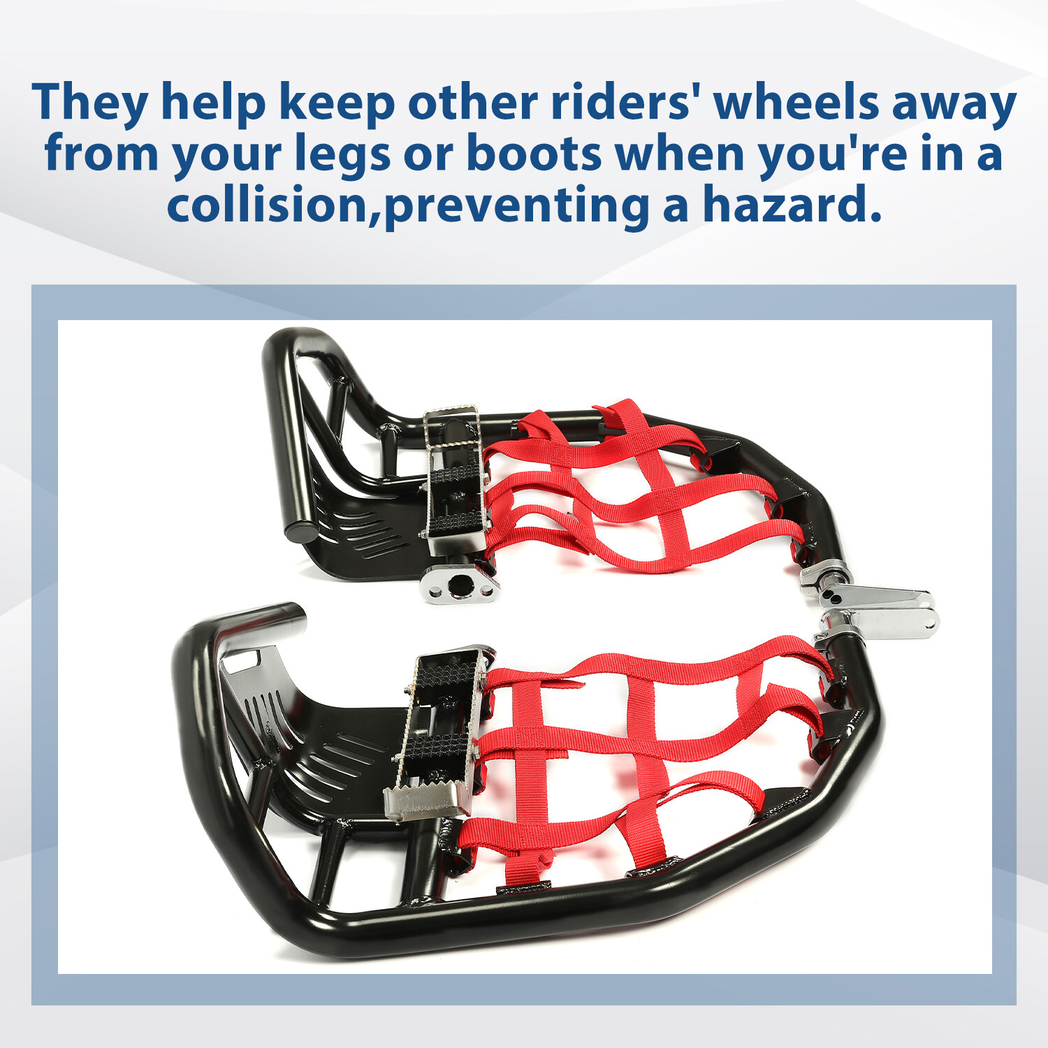 For Honda TRX 400EX 400X Nerf Bars Pro Peg Black Bars Red Nets Bar Heel Guard