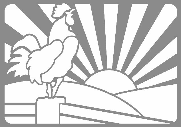 7.5"x10" Clear Plastic Stencil - Rooster (SD234)