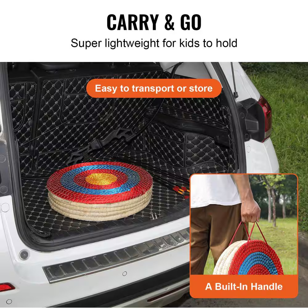 Archery Target, 5-Layers 20 In. Arrow Target, Traditional Solid Straw round Arch