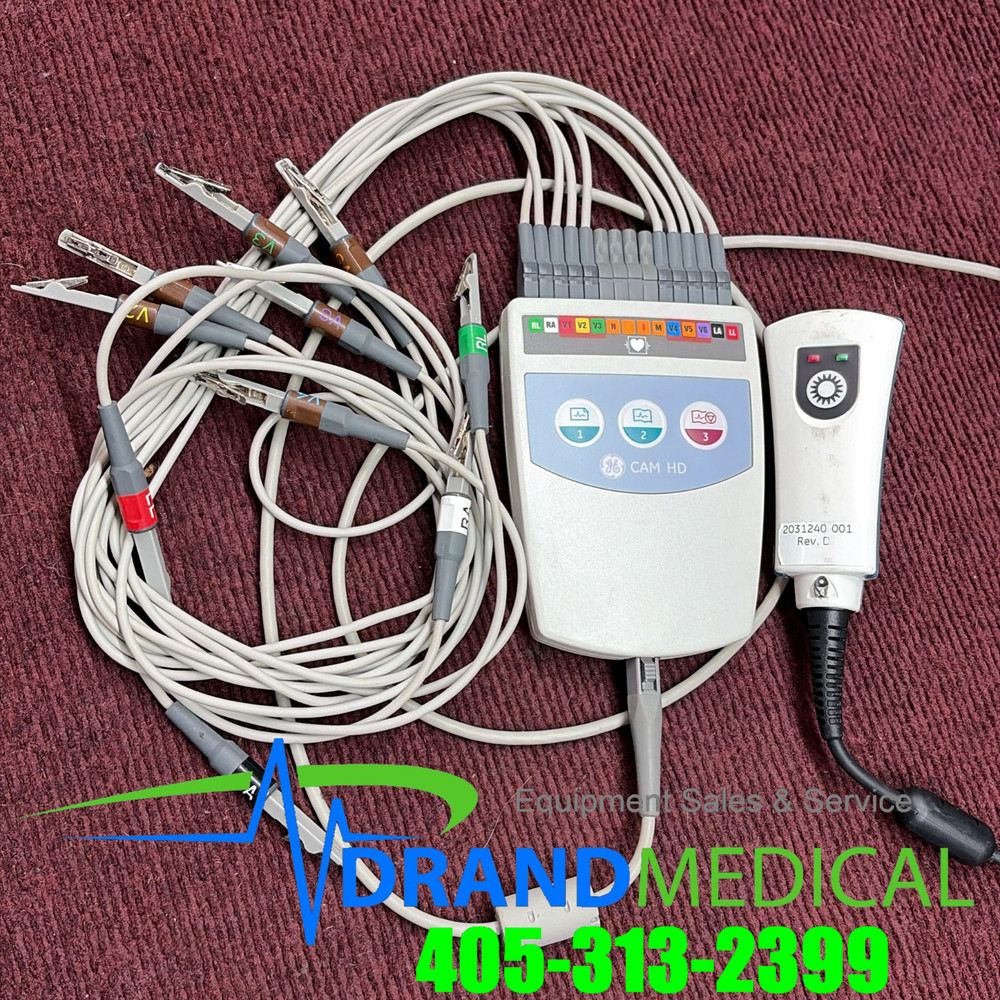 GE MAC 5500 System ECG/EKG Machine with module and barcode scanner