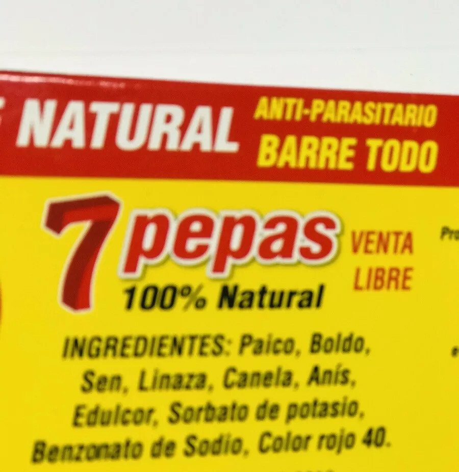 Desparasitante Laxante 7 Pepas 20g 100% Natural Limpia El Colon Purifica Sangre