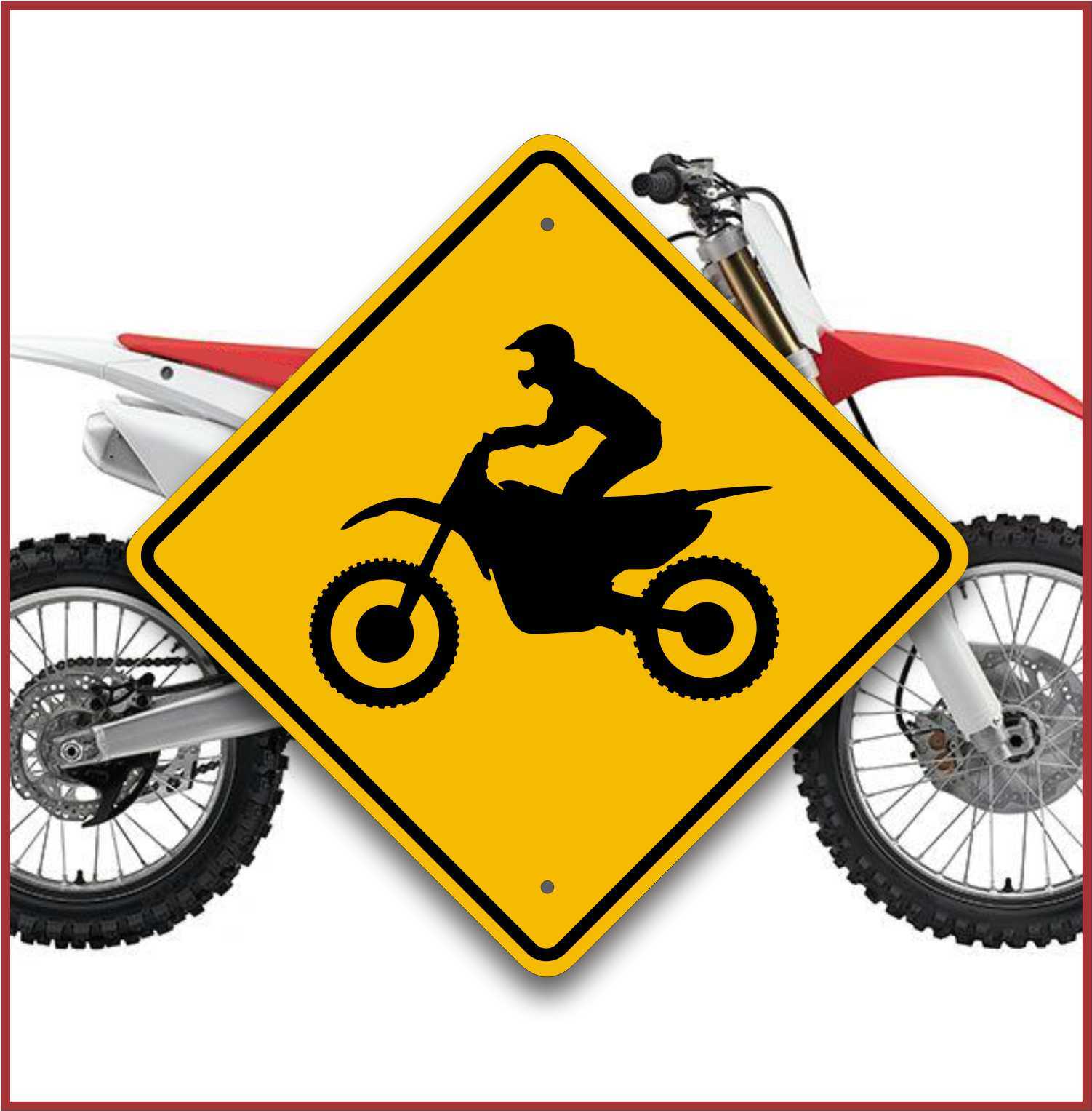 Dirt Bike Crossing Sign- Enduro Trail Marker - Motocross - Fun Motorcycle Gifts