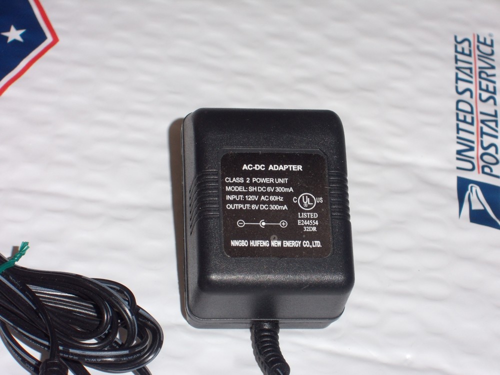 AC/DC ADAPTER CLASS 2 DC 6V 300mA -60 Hz