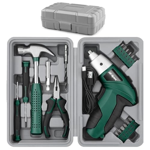 3.6V Cordless Electric Screwdriver Set with Interchangeable Bits Green