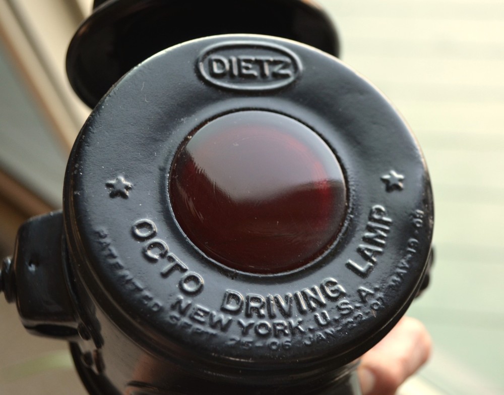 Antique Dietz Octo Driving lantern 1908. Missing Burner & Front Lens & Bracket.