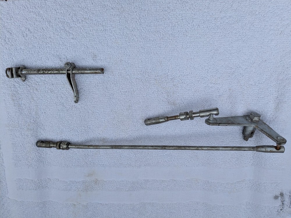 Jaguar XK throttle linkages, cadmium plated