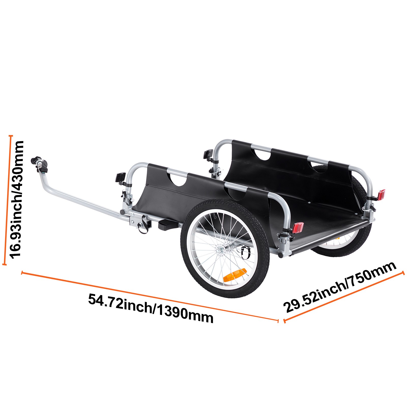 Bike Cargo Trailer Bicycle Carrier Storage Cart 100lbs Load Aluminum Alloy