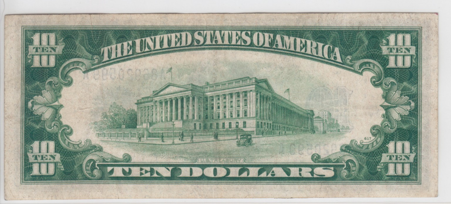 1934A $10 Silver Certificate Note FR#1702 A86920599A
