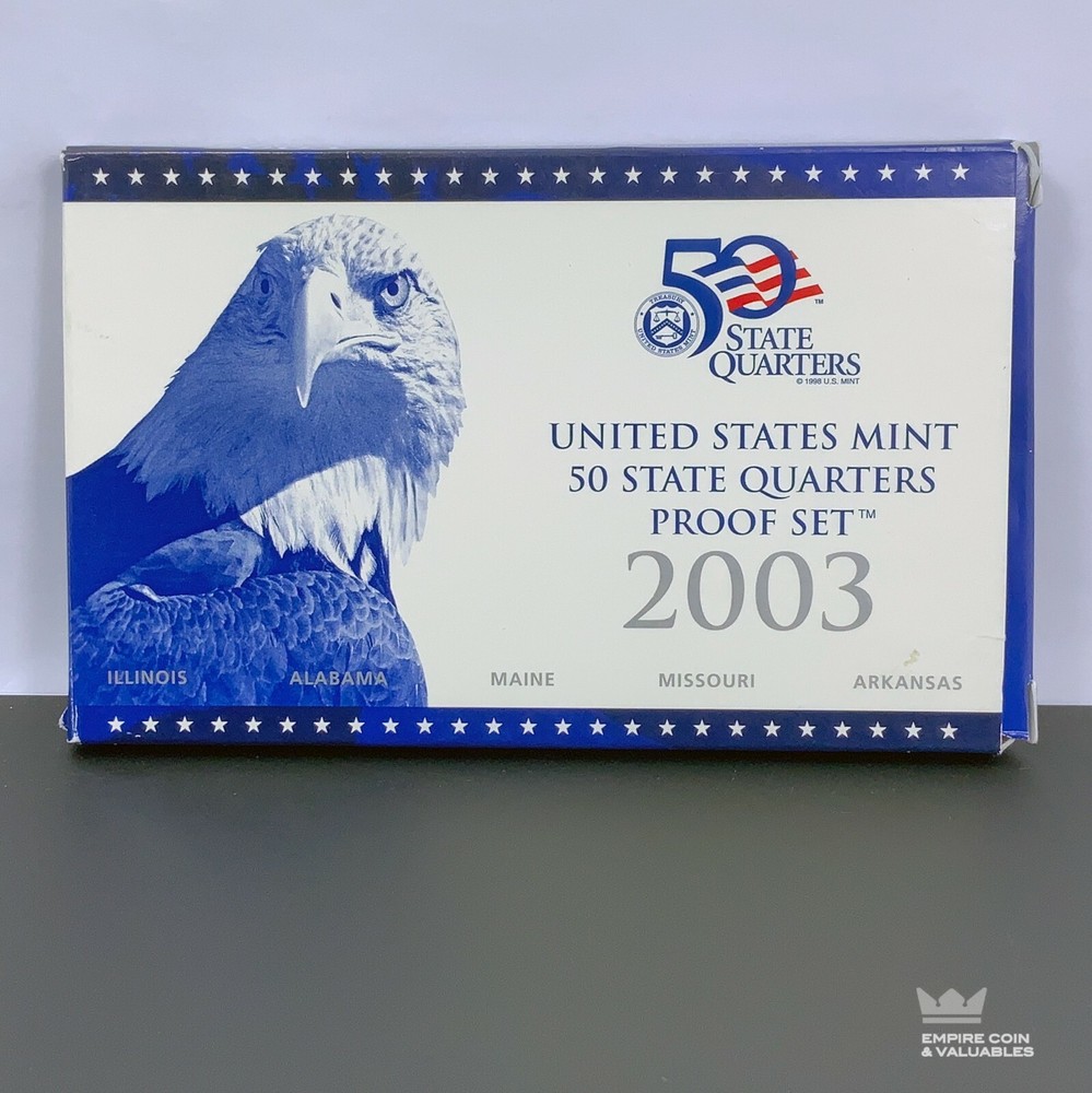 2003-S U.S. Mint 50 State Quarters Proof Set With Mint Box & COA