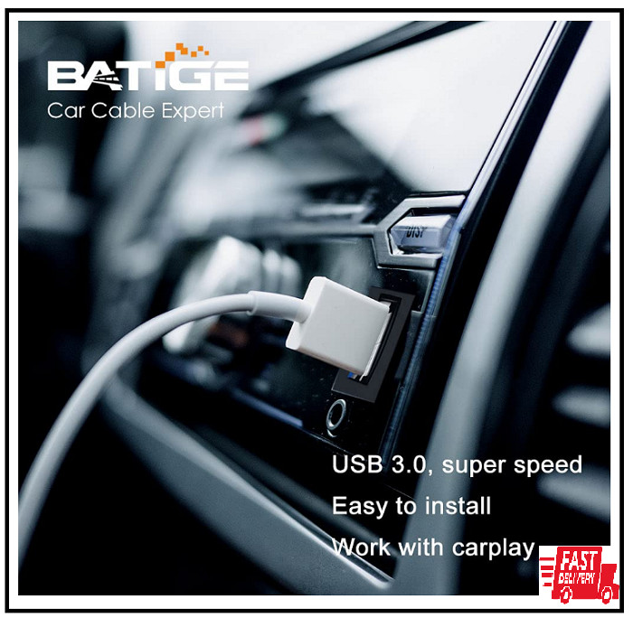 BATIGE Square Single Port USB 3.0 Panel Flush Mount Extension Cable with Buckle