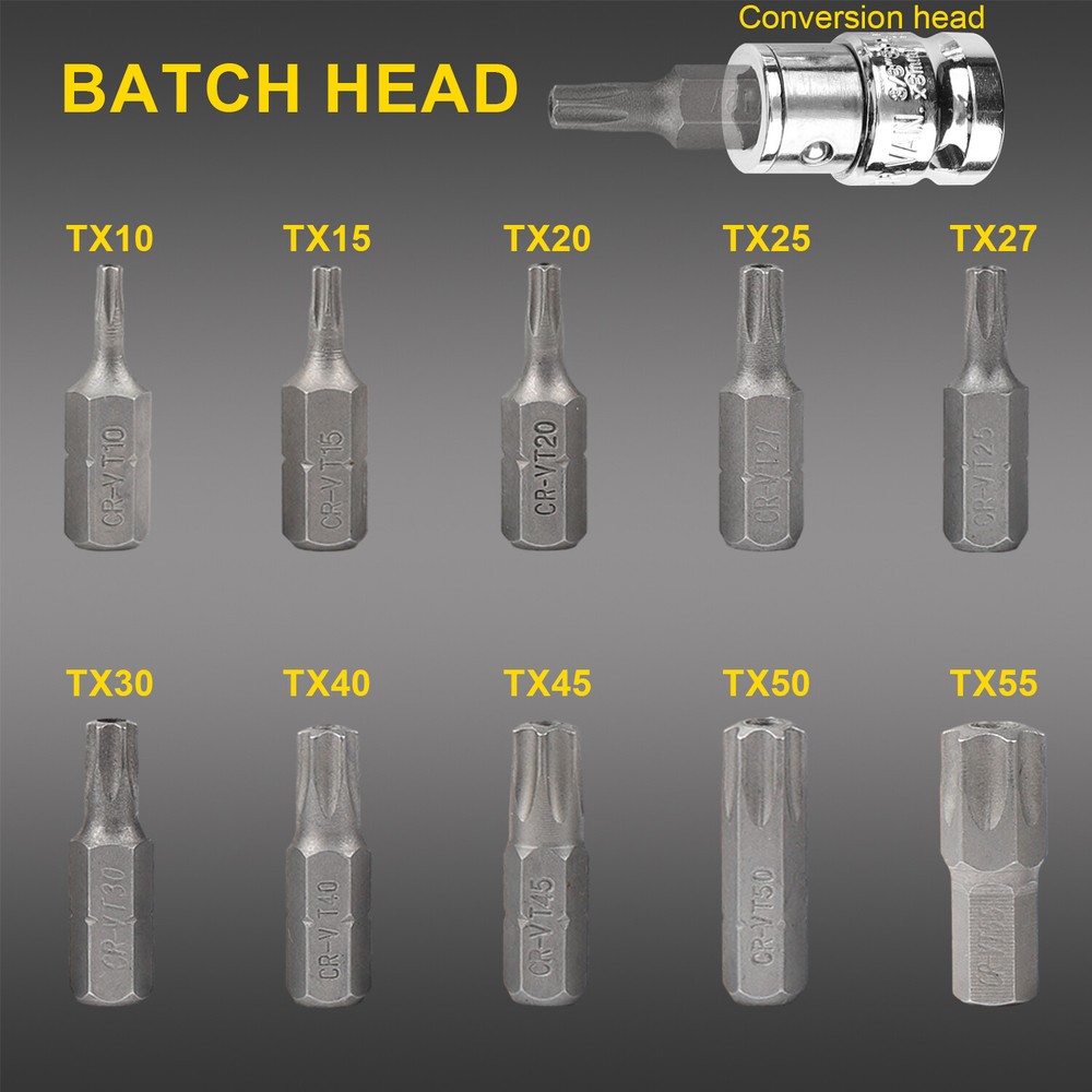 34Pcs Drive Male Female Torx Star Bit Socket E-Socket Set Handheld Tool For Car