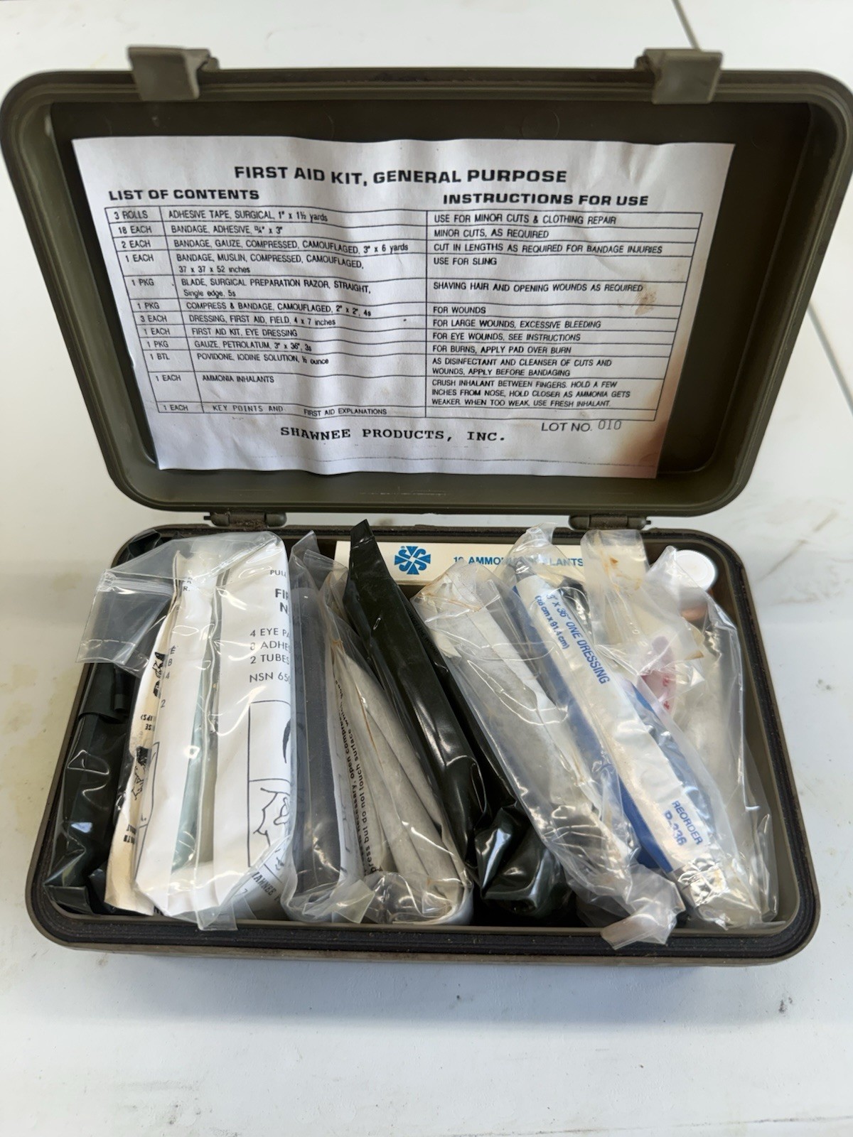 Vietnam Era U.S. Military First Aid Kit – – Original Sealed Contents