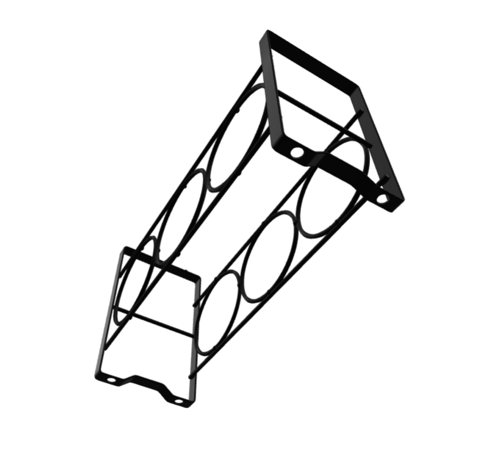 3 Bottle Countertop Wall Mount or Table Top Elegant Iron Wine Rack Black 7x12x4"