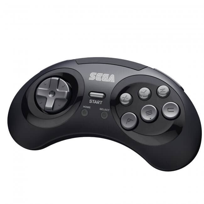 Retro-Bit Sega Genesis 2.4 GHz Wireless Controller 8-Button Arcade Pad Black V.2