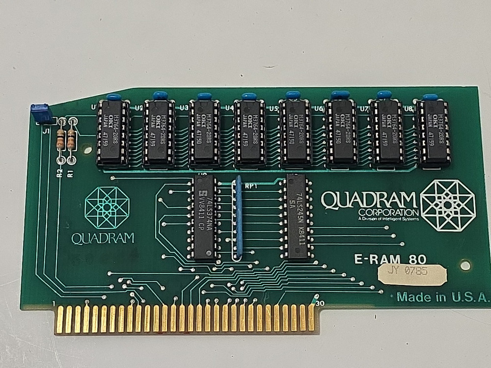 Apple II QuadRAM E-RAM 80 add on card