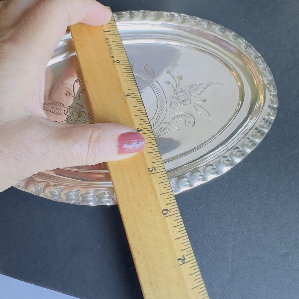 Vtg Silver-plated Sugar Bowl Lid Creamer & Tray Commodore Solid Brass India Labe