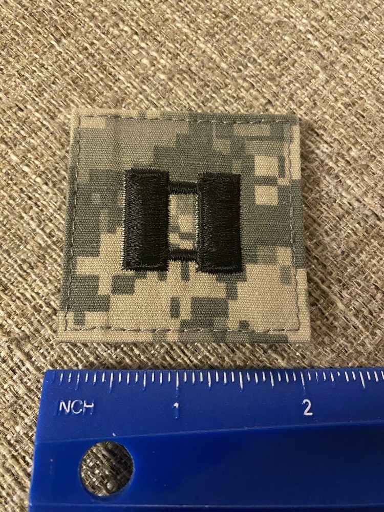 US Army Captain CPT O-3 Rank ACU Hook / Loop Pattern Military Patch INV6416