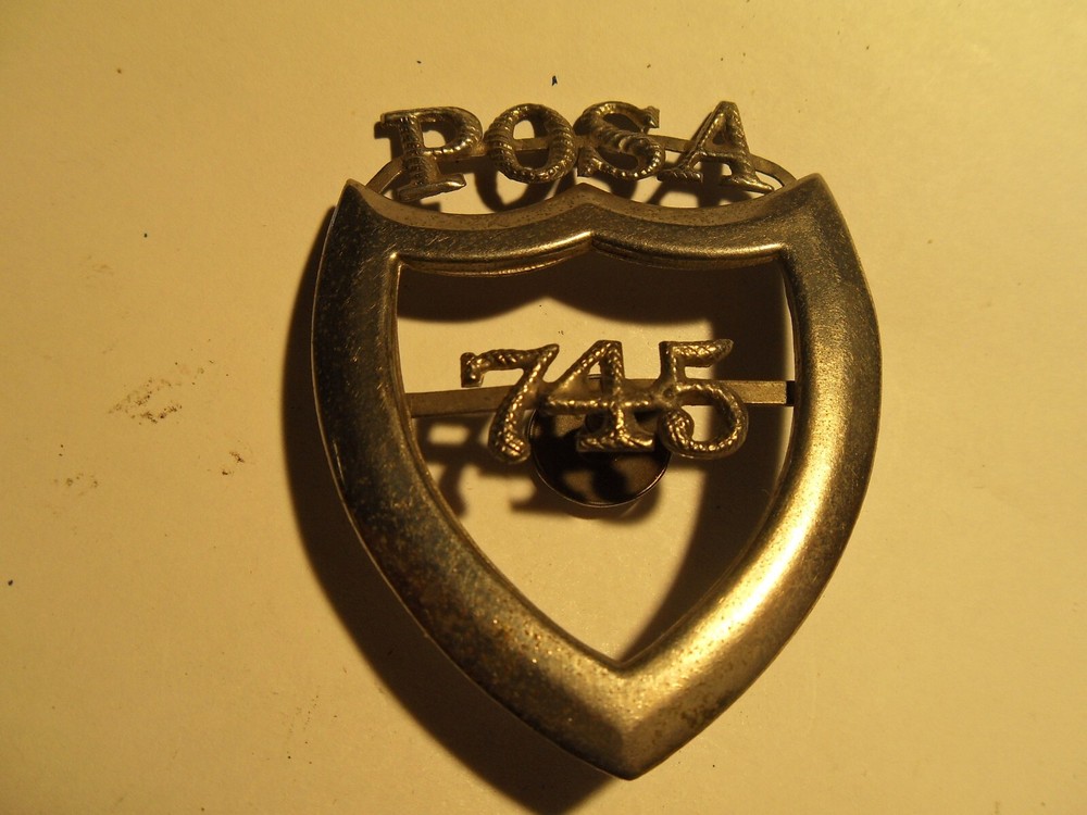 Vintage POSA Numbered 745 Hat Badge Device Hat AS PICTURED