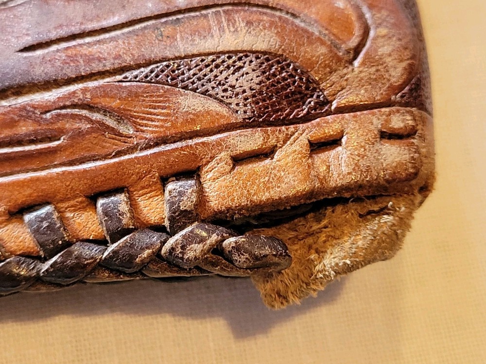 Leather Worker Project Tooled Wallet Leaf & Floral Design Needs Love READ