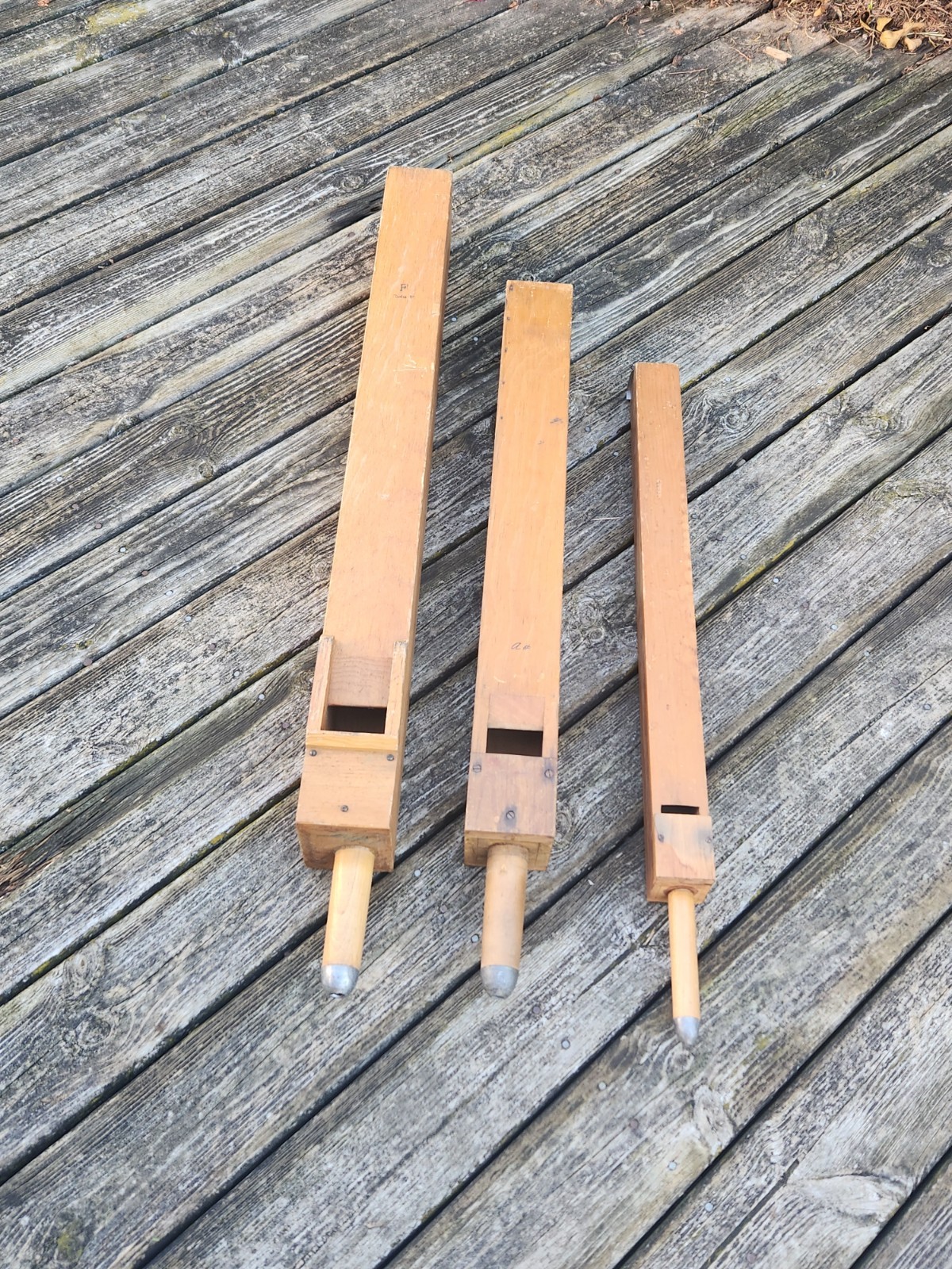 Pipe Organ Wood Flute Large Repurpose Decor Vintage Lot 3 Steampunk Church Prop