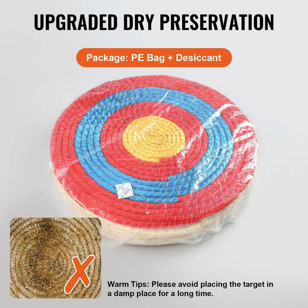 Archery Target, 5-Layers 20 In. Arrow Target, Traditional Solid Straw round Arch
