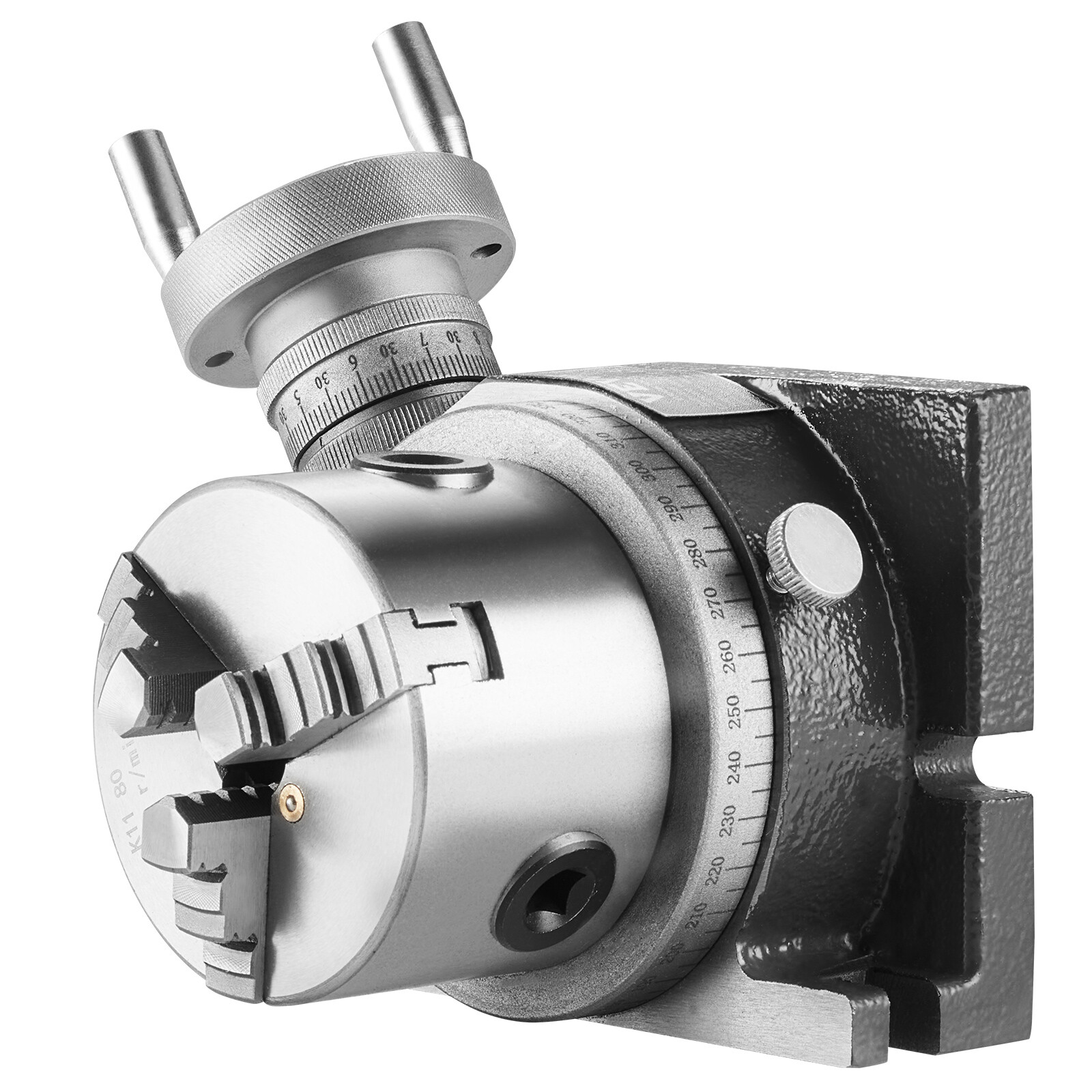 VEVOR Rotary Table for Milling Machines 4'' Horizontal Vertical with 3-Jaw Chuck