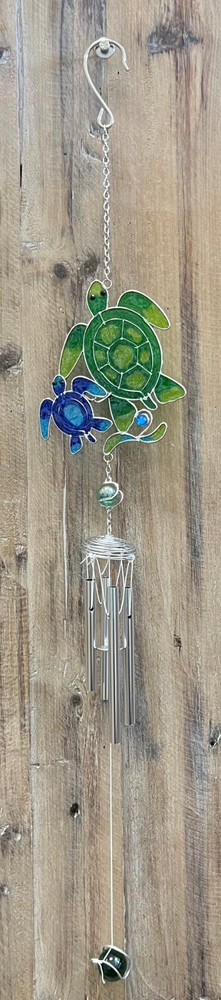 Turtle Metal Suncatcher Windchime 27" x 4"