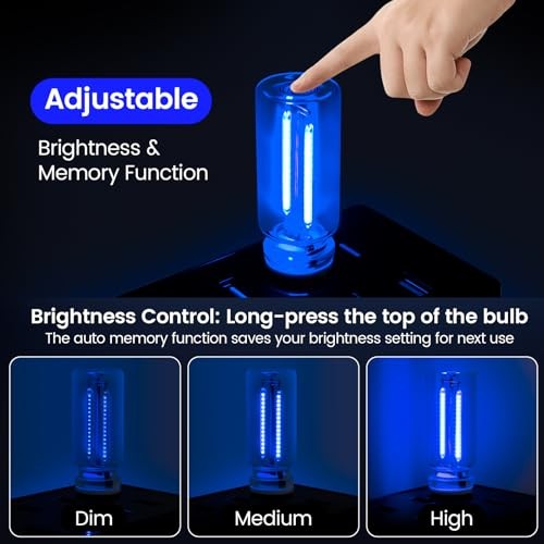 2 PCS USB Interior Car Ambient Lights, Touch Control Adjustable Blue