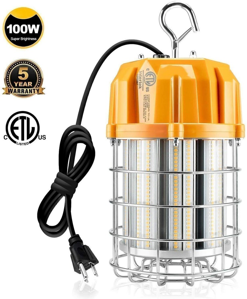 LED Temporary Work Light 100W Plug-n-Play For Workshop Building Project Job Site