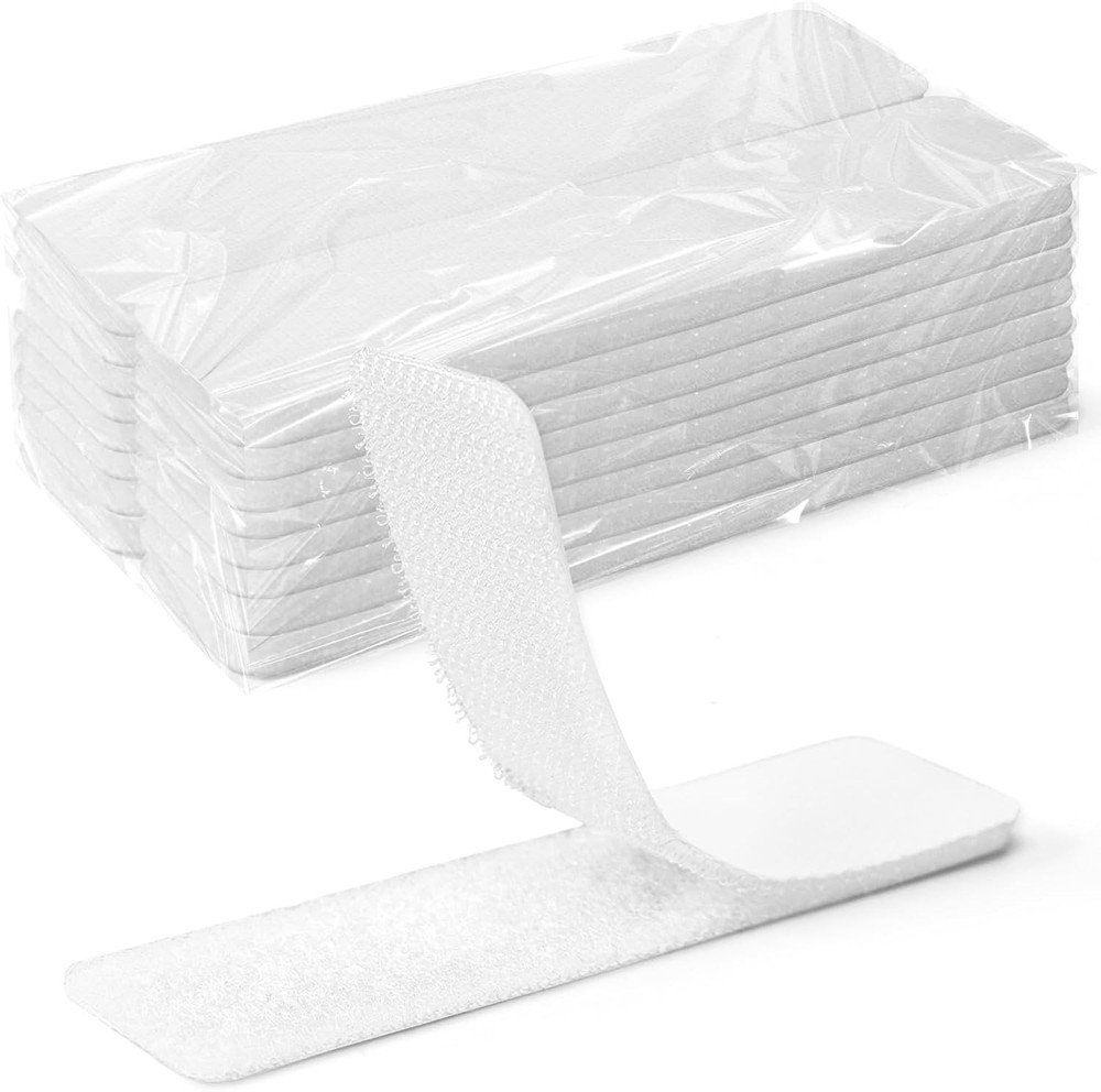 16 Sets Hook and Loop Tape Sticky Back,1 in.x 4 in. Double-Sided Command Adhe...
