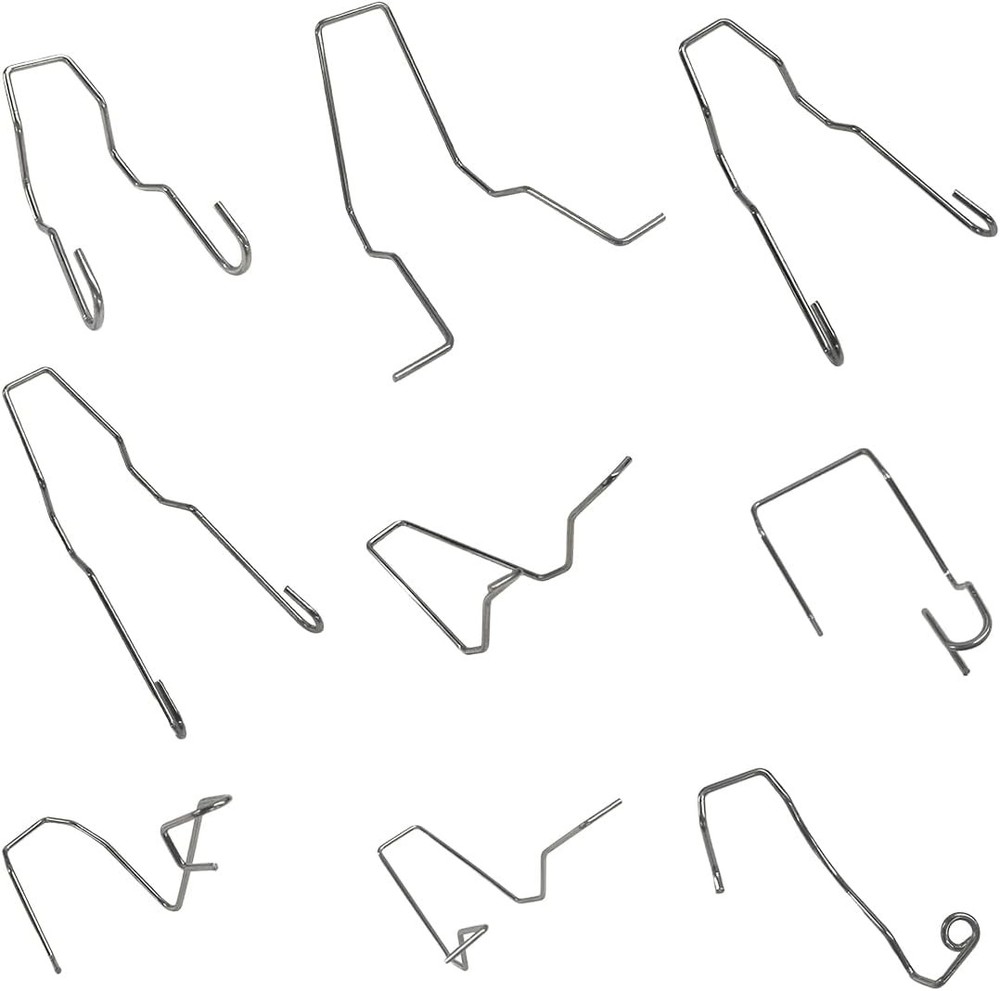 9PCS Bulb Retaining Spring Clips for H1/H3/H4/H7, Car Headlight Clamp Silver