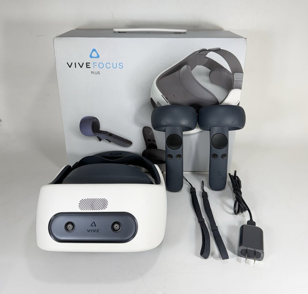 HTC Vive Focus Plus VR Headset with Controllers in Box - WORKING