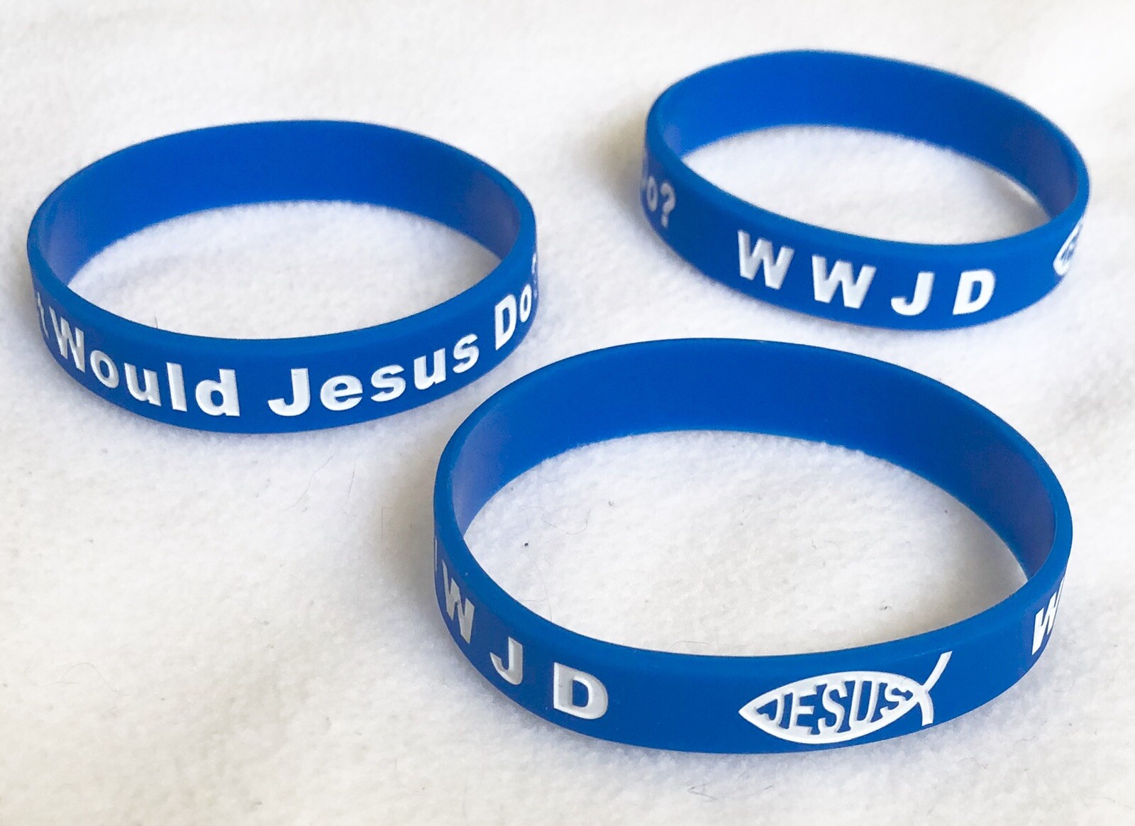 WWJD Wristband Silicone Rubber Bracelet What Would Jesus Do
