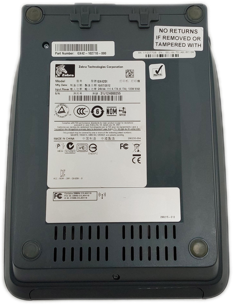 Zebra GK420T Thermal Transfer 4in Desktop Barcode Label Printer