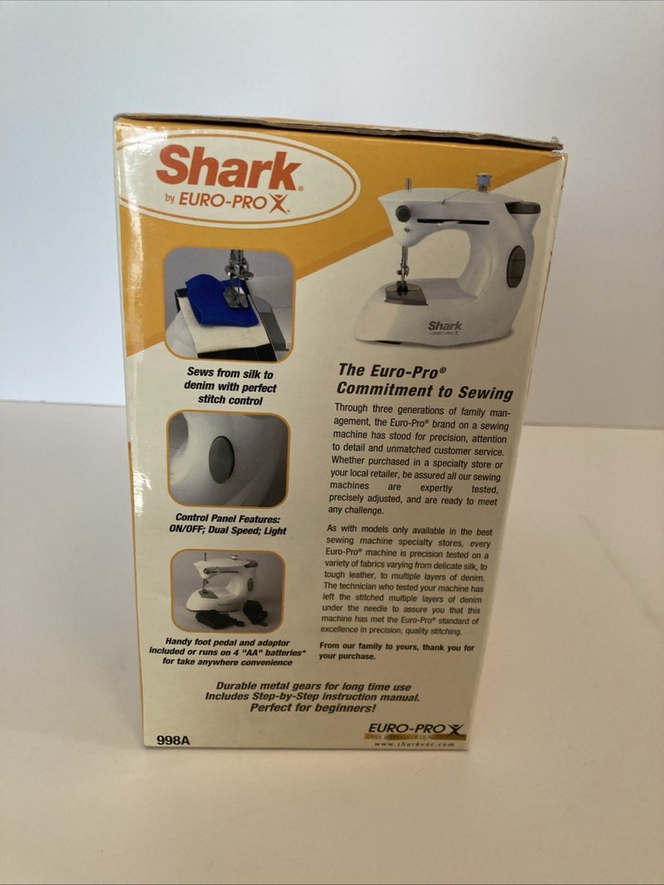 Shark Euro Pro x Portable Sewing Machine Model 998A Basic Works