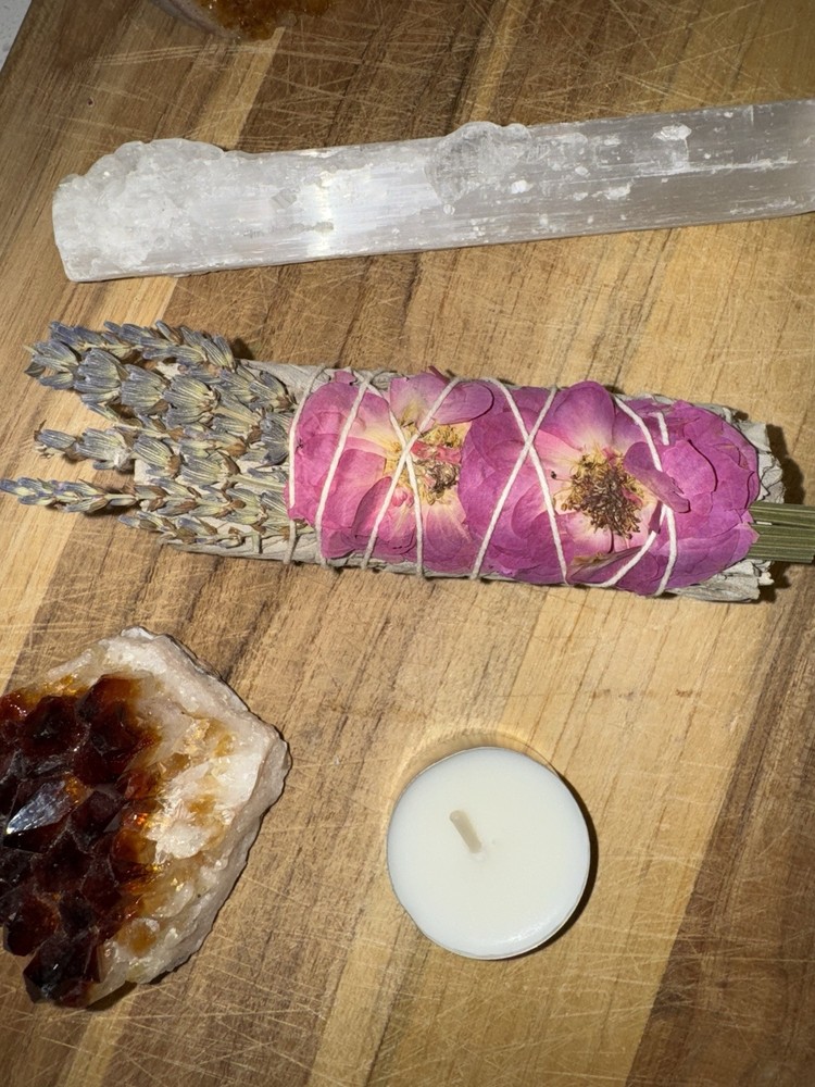 Sage Bundle with Dried Flowers