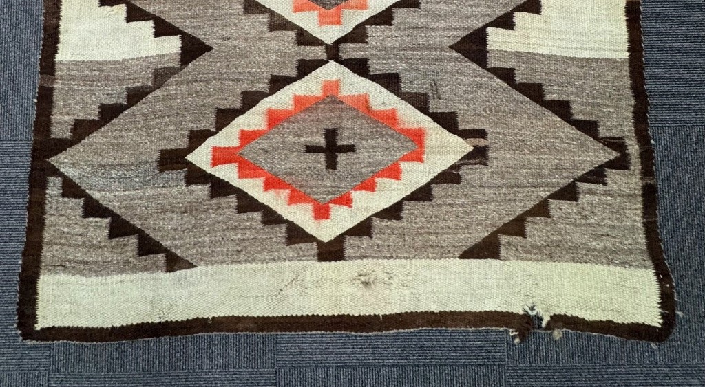 Navajo Early Hubbell Ranch Rug, Ganado, AZ 65 x 54.5 inches Heavy hand spun