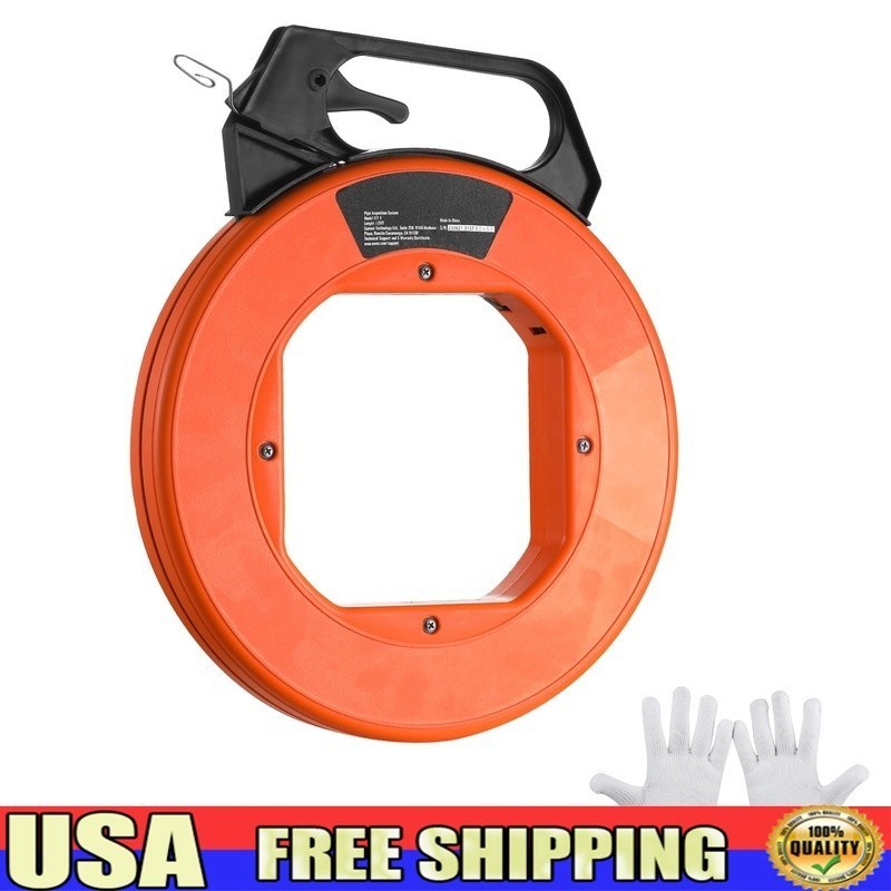 Fish Tape Wire Puller 240ft Steel Conduit Cable Pulling Tool Thumb Lock Case New