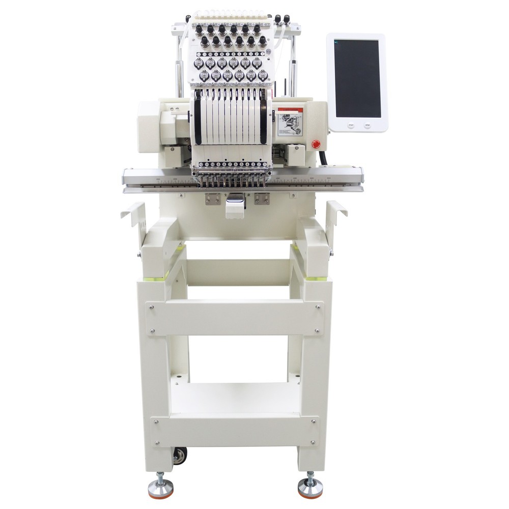 12 Needle Single Head Embroidery Machine w/Letter Embroidery Function 110V-220V