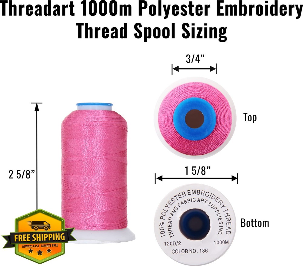 Threadart Polyester Embroidery Thread 1000M Turquoise 464 40wt