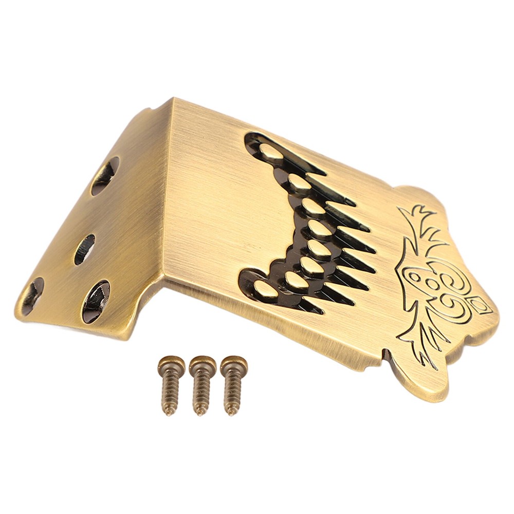New 8 String Mandolin Tailpiece Feather Pattern Metal Bronze Color Mandolin