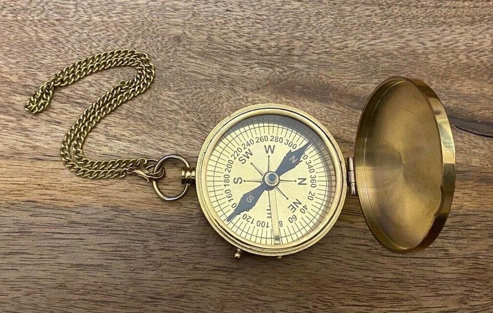 Antique Finish Solid Brass Working Compass