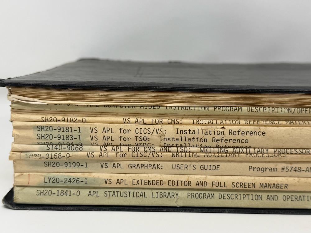 IBM APL Programming Manual Vintage Computer Reference 1982 Binder